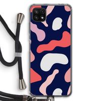 Memphis Shapes Pink: Samsung Galaxy A22 5G Transparant Hoesje met koord