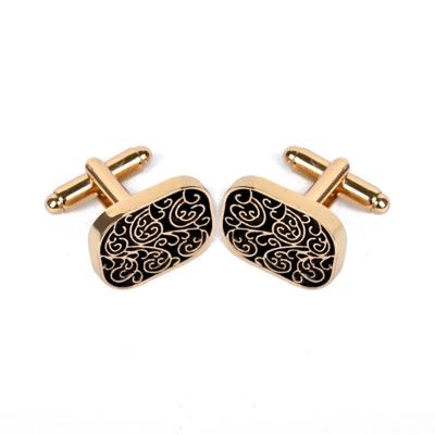 High-end mannen overhemden Manchetknopen collocatie accessoriesgifts klassieke Mens Fashion Design carving(Gold)