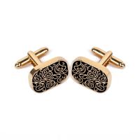 High-end mannen overhemden Manchetknopen collocatie accessoriesgifts klassieke Mens Fashion Design carving(Gold)