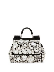 Dolce & Gabbana mini Sicily crystal-embellished tote bag - Noir