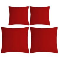 Stof Textile sierkussen Nelson - set 4x - rood - 2 formaten - polyester