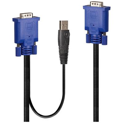 LINDY KVM Adapter [1x VGA - 1x VGA, USB-A] 1.00 m Zwart, Blauw