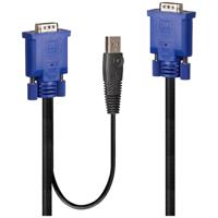 LINDY KVM Adapter [1x VGA - 1x VGA, USB-A] 1.00 m Zwart, Blauw