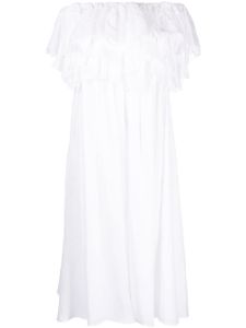 Chloé robe mi-longue à épaules dénudées - Blanc