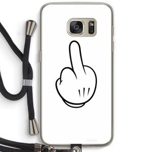 Middle finger white: Samsung Galaxy S7 Transparant Hoesje met koord
