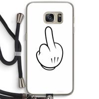 Middle finger white: Samsung Galaxy S7 Transparant Hoesje met koord
