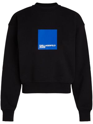 Karl Lagerfeld Jeans sweat en coton biologique à logo imprimé - Noir