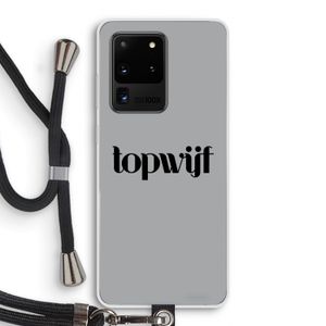 Topwijf Grijs Zwart: Samsung Galaxy S20 Ultra Transparant Hoesje met koord
