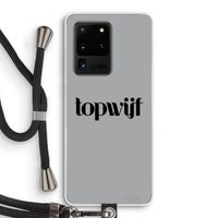 Topwijf Grijs Zwart: Samsung Galaxy S20 Ultra Transparant Hoesje met koord