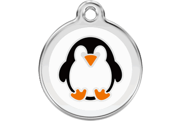 Penguin roestvrijstalen hondenpenning small/klein dia. 2 cm - Reddingo