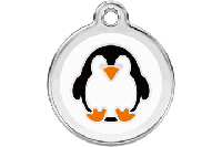 Penguin roestvrijstalen hondenpenning small/klein dia. 2 cm - Reddingo