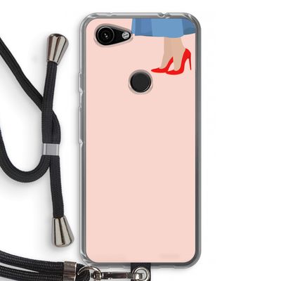 High heels: Pixel 3a Transparant Hoesje met koord