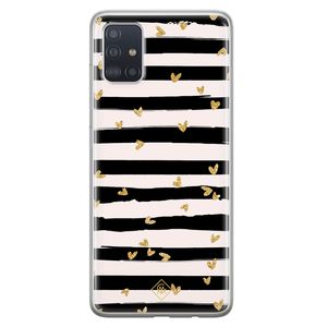 Samsung Galaxy A51 siliconen hoesje - Hart streepjes