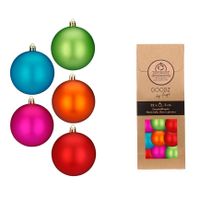 Inge Christmas mini kerstballen van glas - 32x - gekleurd- 3 cm   - - thumbnail
