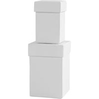 Creativ Company Vierkante dozen, h: 7+9 cm, afm 4,5+6 cm, wit, 2 stuk/ 1 set