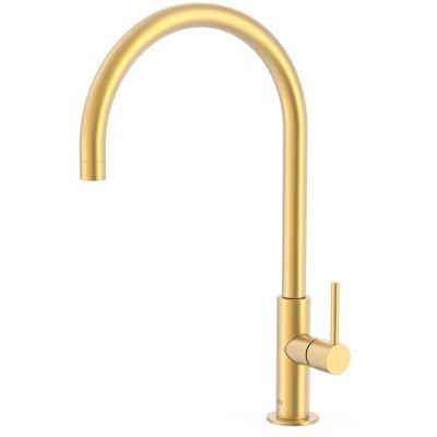 Keukenkraan Tres Max | Opbouw | 360° Draaibaar | Mengkraan | 1-hendel | Rond | 24k Goud mat