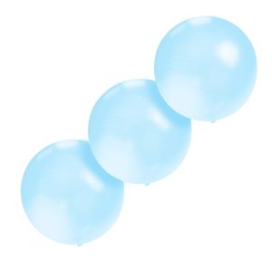 Set van 3x stuks groot formaat blauwe ballon met diameter 60 cm