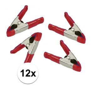 12x lijmklemmen / marktklemmen 5 cm