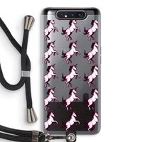 Musketon Unicorn: Samsung Galaxy A80 Transparant Hoesje met koord