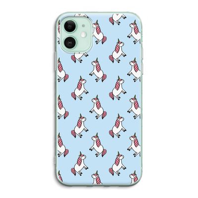 Eenhoorns overal: iPhone 11 Transparant Hoesje