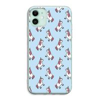 Eenhoorns overal: iPhone 11 Transparant Hoesje