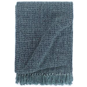 VidaXL Plaid 160x210 cm katoen indigo-blauw