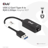 Club 3D USB-A 3.2 Gen1 > RJ-45 2.5Gbps adapter 0,16 meter - thumbnail