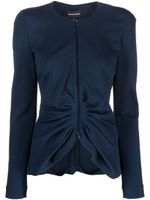 Emporio Armani blouse plissée à manches longues - Bleu