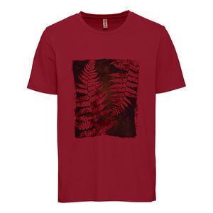 T-shirt van bio-katoen met elastaan, bordeaux Maat: M