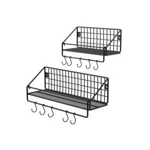 2 wandplanken industrieel design zwart