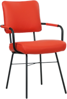 Felrode leren industriële design eetkamerstoel Solid - Hermes Leer Lipstick (felrood leer)