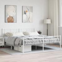 Bedframe met hoofd- en voeteneinde metaal wit 193x203 cm