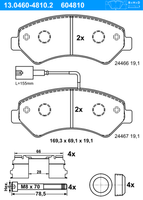 Remblokkenset, schijfrem ATE, u.a. fÃ¼r Fiat, Peugeot, CitroÃ«n