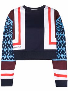 Valentino Garavani sweat crop à logo imprimé - Bleu