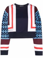 Valentino Garavani sweat crop à logo imprimé - Bleu
