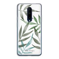 Tropical watercolor leaves: OnePlus 7 Pro Transparant Hoesje