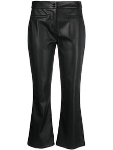 LIU JO pantalon court évasé en cuir artificiel - Noir