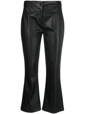 LIU JO pantalon court évasé en cuir artificiel - Noir