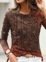 Ethnic Boho Crew Neck T-Shirt - thumbnail