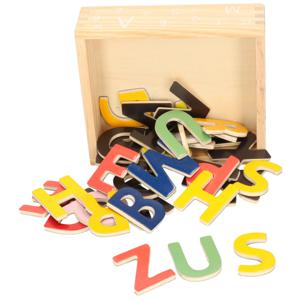 37x Magnetische houten letters gekleurd   -