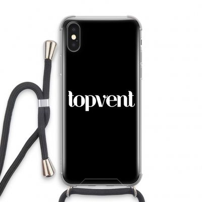 Topvent Zwart: iPhone XS Transparant Hoesje met koord