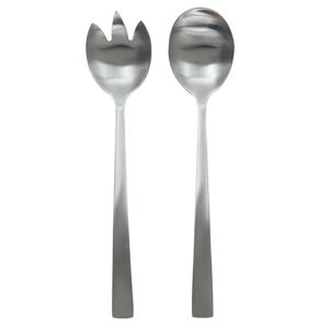 Sla bestek/couvert - 2 delig - zilver - metaal - 21 cm - saladebestek/slacouvert