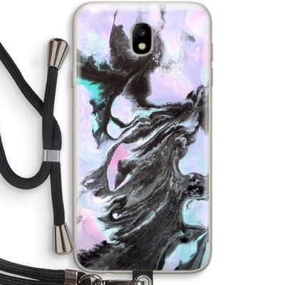 Pastel zwart: Samsung Galaxy J7 (2017) Transparant Hoesje met koord