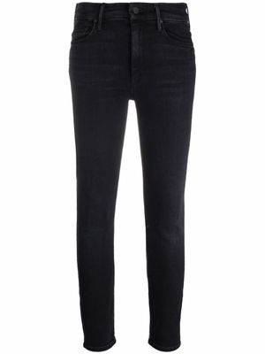 MOTHER jean skinny court à taille haute - Bleu