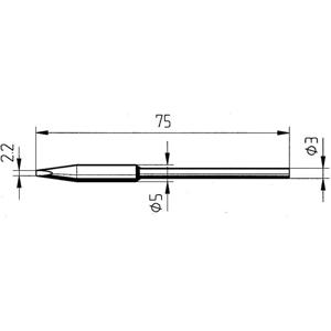 Ersa 0212FDLF Soldeerpunt Beitelvorm, recht Grootte soldeerpunt 2.20 mm Inhoud: 1 stuk(s)