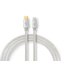 Nedis Lightning Kabel | Apple Lightning 8- Pins naar USB-C Male | 1 m / Zilver | 1 stuks - CCTB39650AL10 CCTB39650AL10
