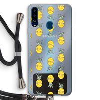 Ananas: Samsung Galaxy A20s Transparant Hoesje met koord