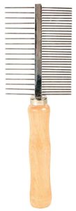 TRIXIE KAM 2-ZIJDIG MIDDEL / GROF HOUT / METALEN TANDEN 17 CM 3 ST