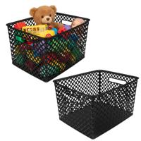 Storage Solutions Kast Opbergmand - 2x - van kunststof - zwart - 30 x 37 x 21 - 19 liter inhoud