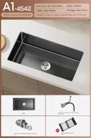 Luxe Waterval Keukenspoelbak - Zwart RVS | Enkelbak | Onderbouw | Inclusief Kraan & Zeepdispenser